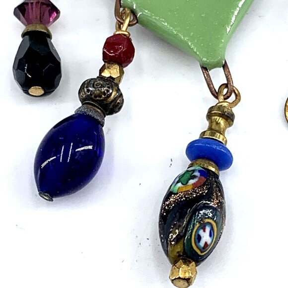 Fused Art Glass Face Brooch Pasha Bella Lux Studio Abstract Pin 2.25" - Picture 4 of 4